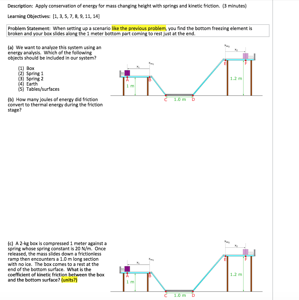 Conservation of energy worksheet