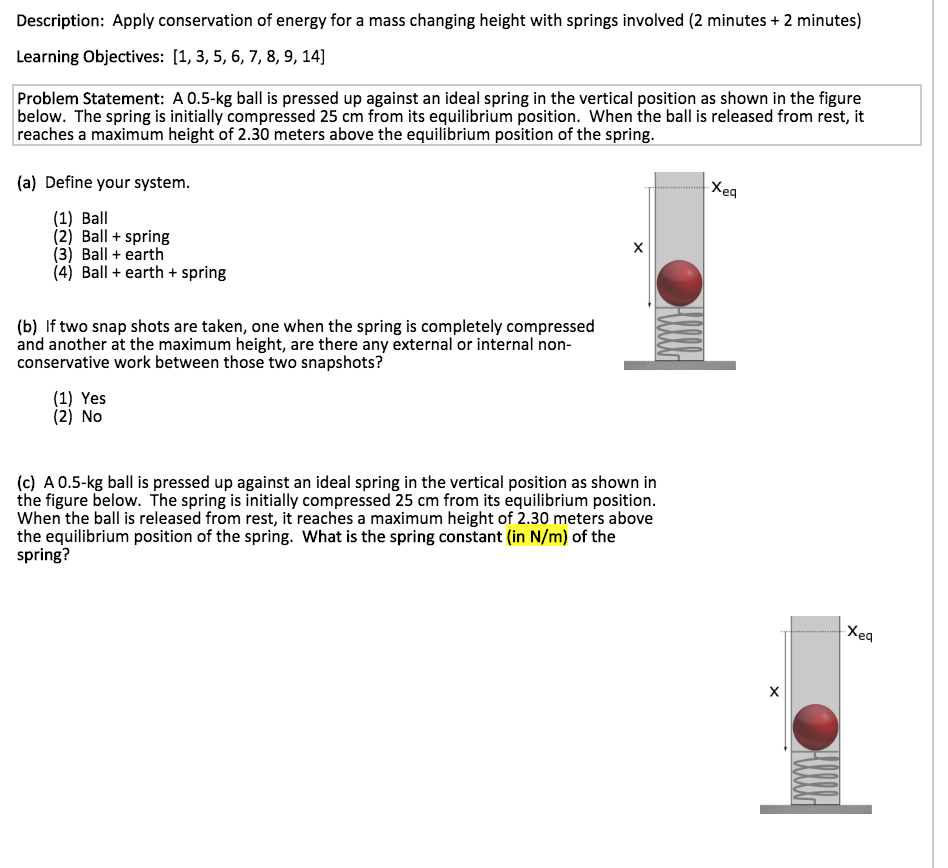 Springs worksheet