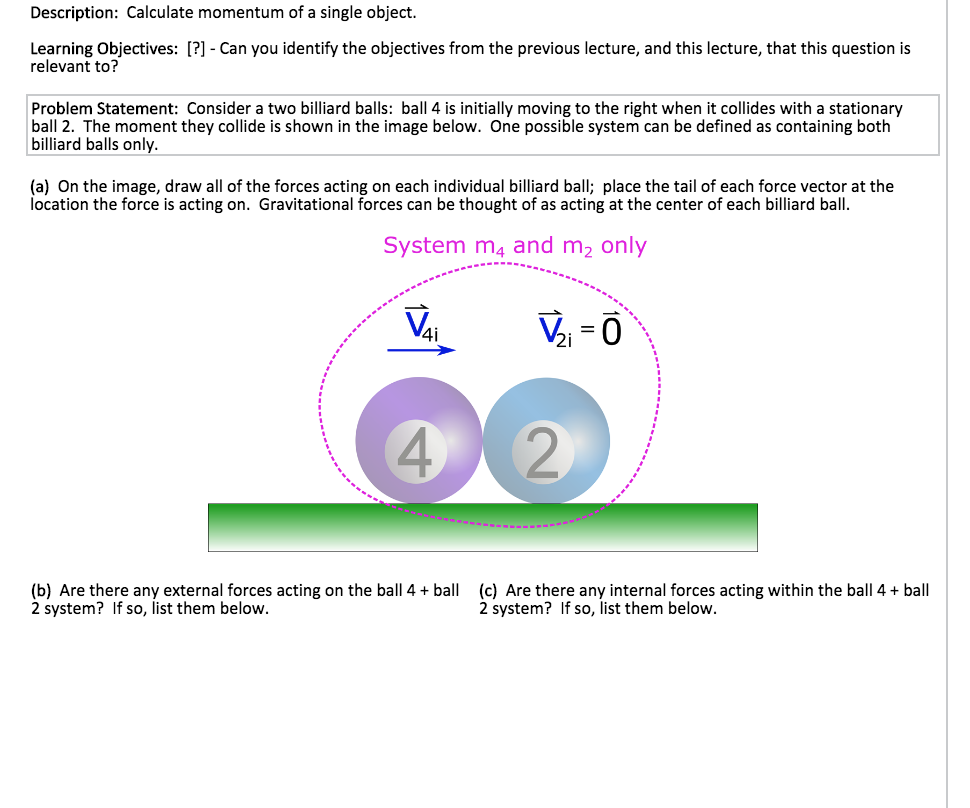 Momentum in billiards worksheet