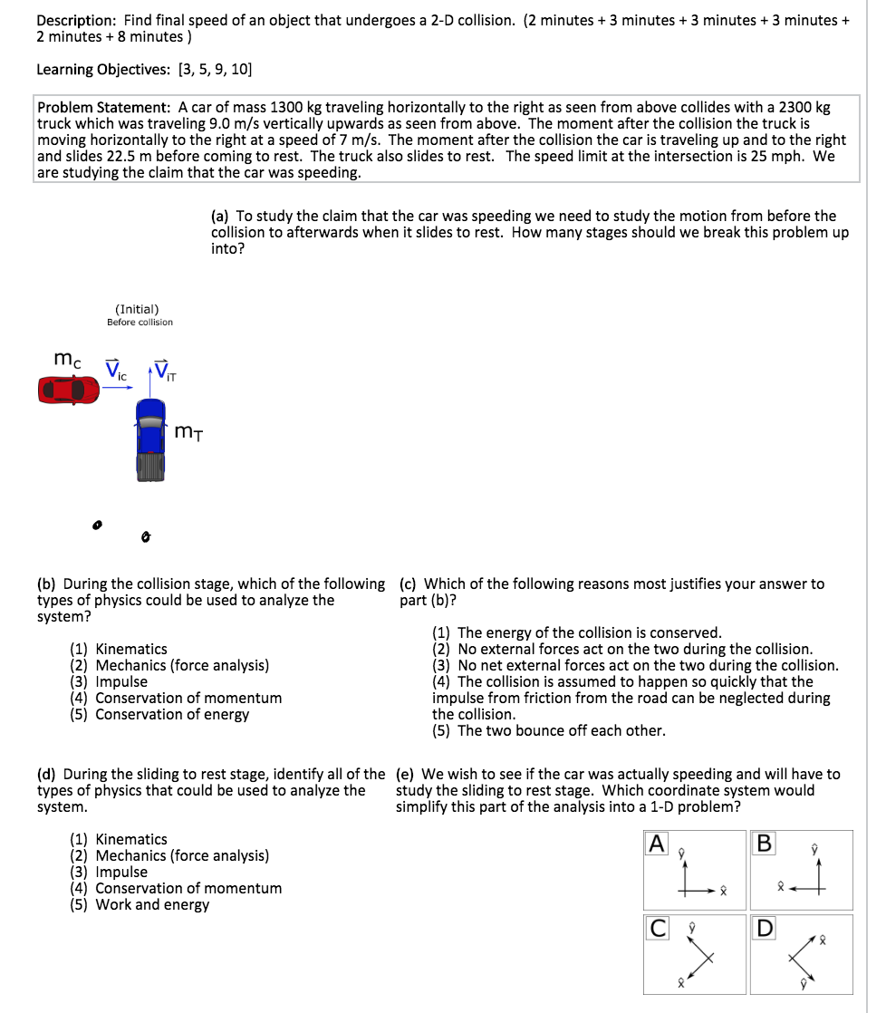Car crash worksheet