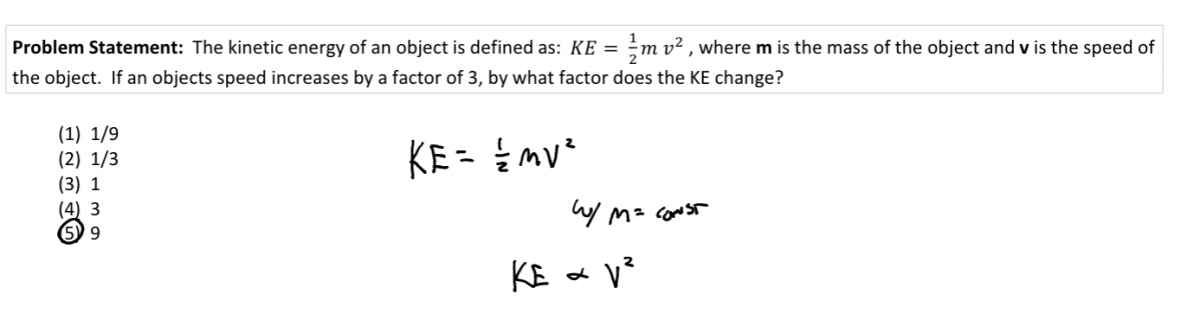 Kinetic energy proportional reasoning worksheet solution
