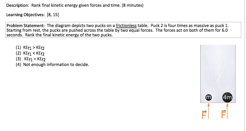 Different mass pucks worksheet