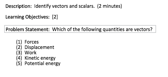 Vectors vs scalars worksheet
